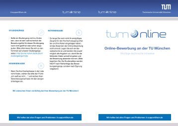 Online-Bewerbung an der TU München - Technische Universität ...