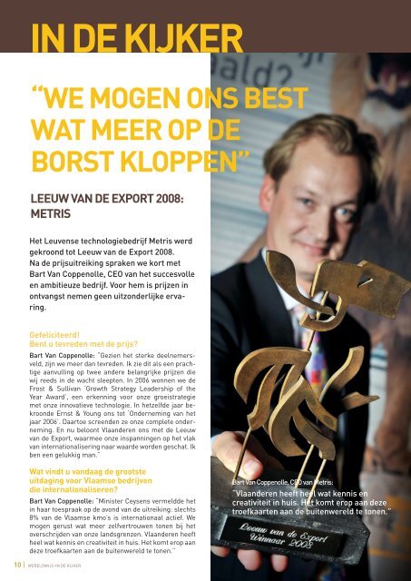 METRIS WINT DE lEEuW vAN DE ExPORT 2008! - Flanders ...