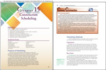 Chapter 15 Construction Scheduling - Goodheart-Willcox