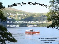 Lake Windermere Dr Roger Sweeting Chief ... - FreshwaterLife