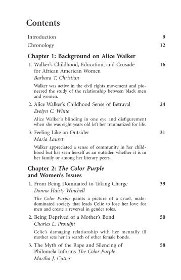 Social Issues in Literature - Women's Issues in Alice Walker's ... - Gale