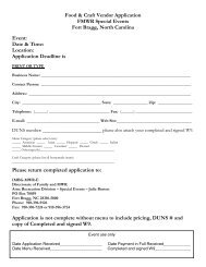Food & Craft Vendor Application FMWR Special Events Fort Bragg ...