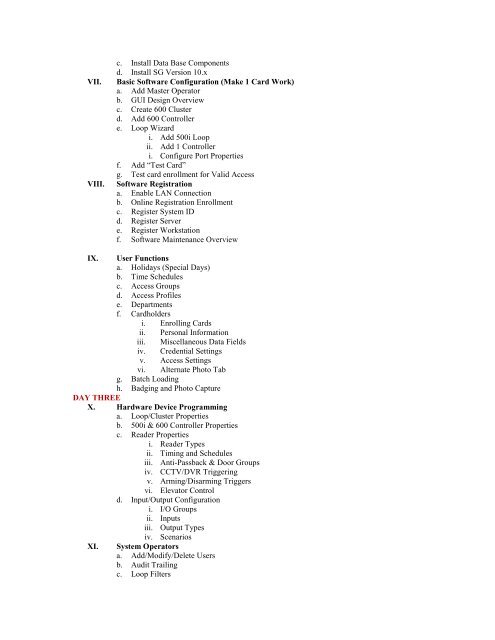 Course Syllabus - Galaxy Control Systems