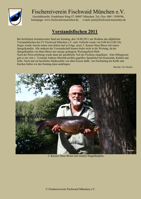 Vorstandsfischen 2011 - Fischwaid München