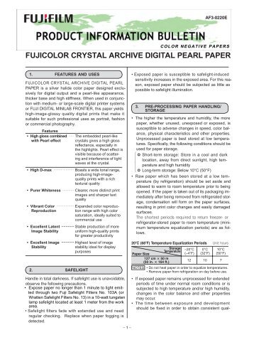 FUJICOLOR CRYSTAL ARCHIVE DIGITAL PEARL PAPER