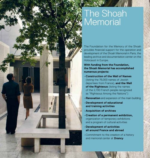Download our brochure - Fondation pour la Mémoire de la Shoah