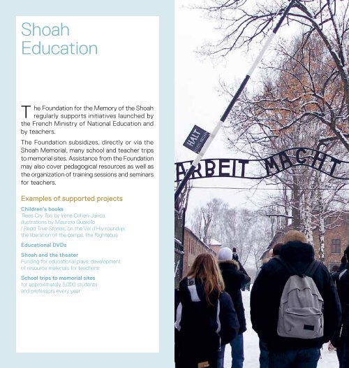 Download our brochure - Fondation pour la Mémoire de la Shoah