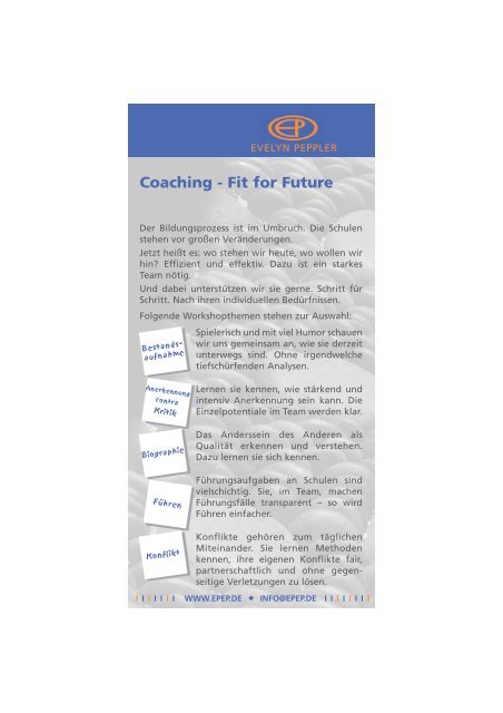 Coaching - Fit for Future - Das flexible Klassenzimmer