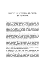 Manifest del Dia Mundial del Teatre 2009