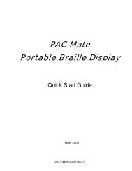 PAC Mate Portable Braille Display - Freedom Scientific