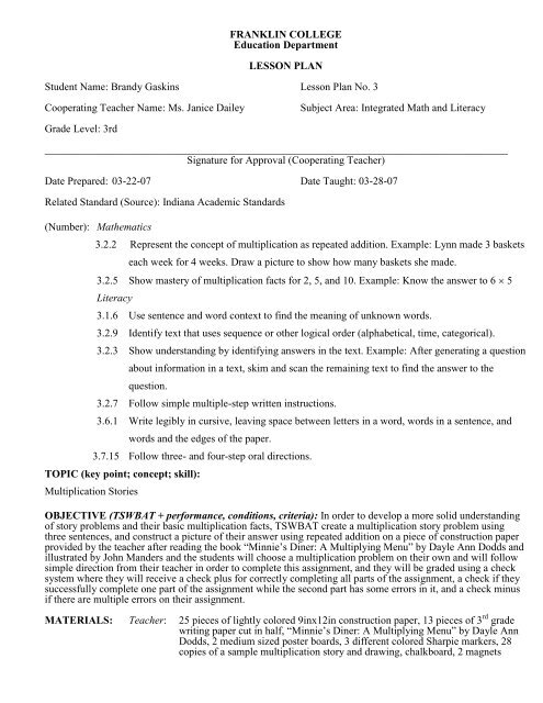 Lesson 1 Franklin College