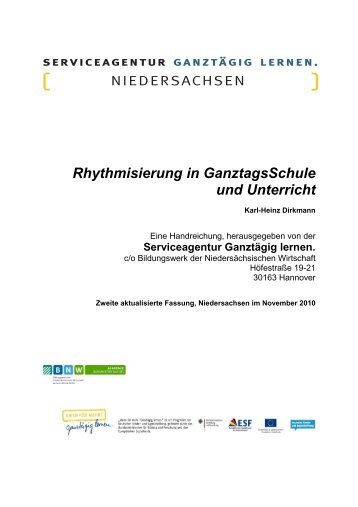 Rhythmisierung in GanztagsSchule und Unterricht - Ganztägig Lernen.