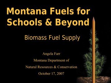 Montana Fuels for Schools & Beyond - Fuels for Schools and Beyond