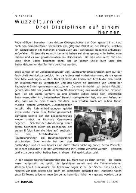 Ausgabe 1 - Fachschaft Raumplanung