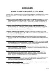 Missouri Standards for Professional Educators (MoSPE)