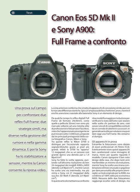 Canon Eos 5D Mk II e Sony A900: Full Frame a confronto - Fotografia.it