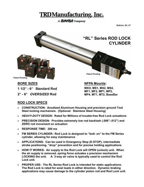 Rod Lock Cylinders