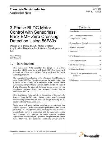 3-Phase BLDC Motor Control with Sensorless Back EMF ... - Freescale