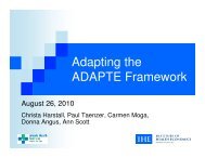 Adapting the ADAPTE Framework - Guidelines International Network