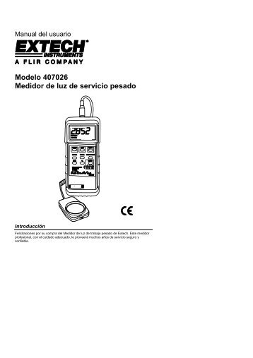 Modelo 407026 Medidor de luz de servicio pesado - Extech ...