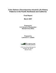 Coho Salmon (Oncorhynchus kisutch) Life History Patterns in the ...