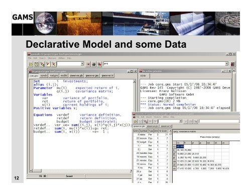 Portfolio Optimization: A Technical Perspective - GAMS