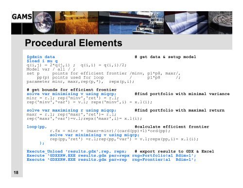 Portfolio Optimization: A Technical Perspective - GAMS