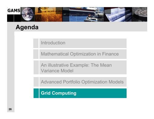 Portfolio Optimization: A Technical Perspective - GAMS