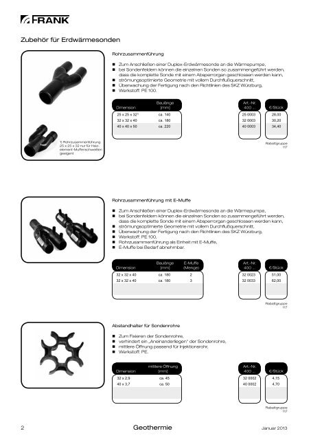 Preisliste Geothermie (PDF) - Frank GmbH