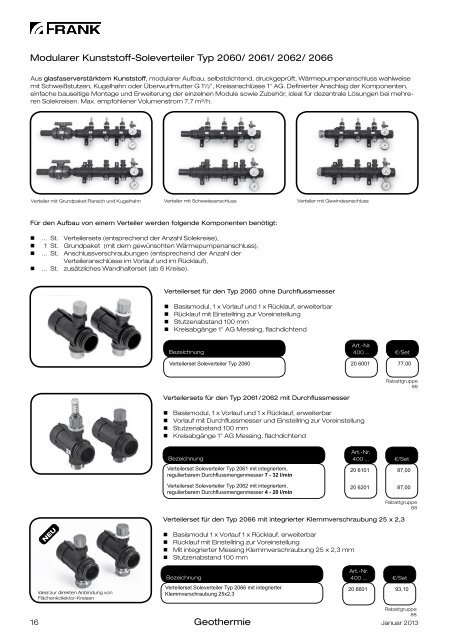 Preisliste Geothermie (PDF) - Frank GmbH