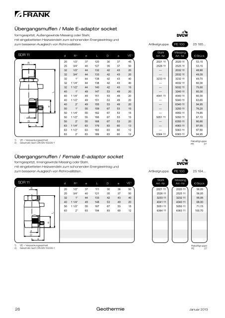 Preisliste Geothermie (PDF) - Frank GmbH