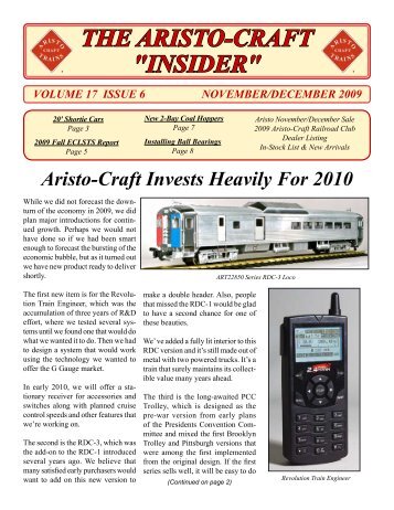 THE ARISTO-CRAFT "INSIDER" - G Scale News