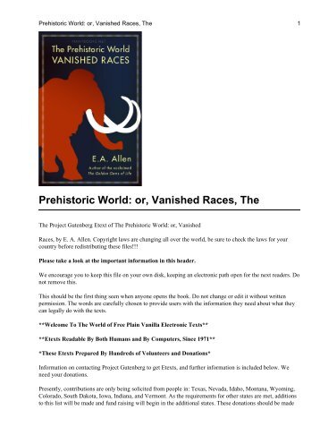 Prehistoric World: or, Vanished Races, The - Friends of the Sabbath ...