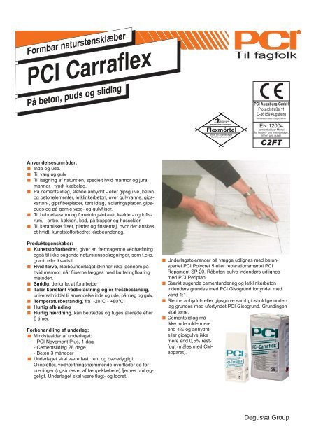 Poduktinformation over PCI-Carraflex - Flisestudiet