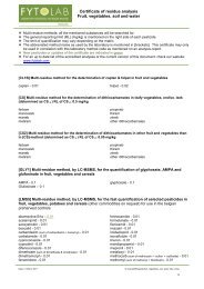 Certificate of residue analysis Fruit, vegetables, soil and ... - Fytolab