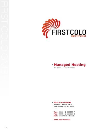 Managed Hosting Übersicht - FIRST COLO GmbH