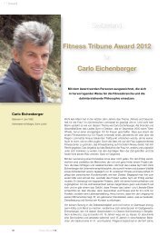 Switzerland Fitness Tribune Award 2012 für Carlo Eichenberger