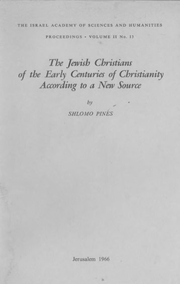 The Jewish Christians of the Early Centuries of Christianity ...