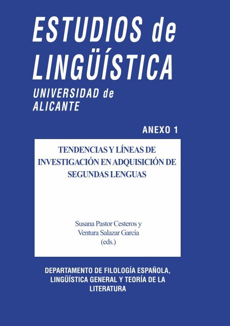 ESTUDIOS DE LINGÜÍSTICA - RUA - Universidad de Alicante