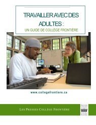 Travailler avec des adultes : un guide de Collège ... - Frontier College