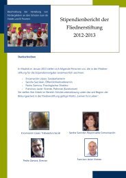 Stipendienbericht der Fliednerstiftung 2012-2013