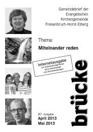 Miteinander reden Thema: - Evangelische Kirchengemeinde ...