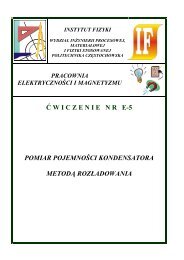 Ćwiczenie E-5 - Instytut Fizyki - Politechnika Częstochowska