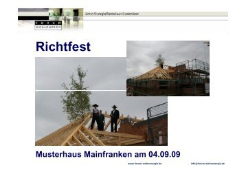 Richtfest - Forum Wohnenergie