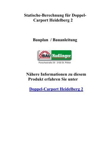 Statische-Berechnung für Doppel- Carport ... - Gartenhauspark