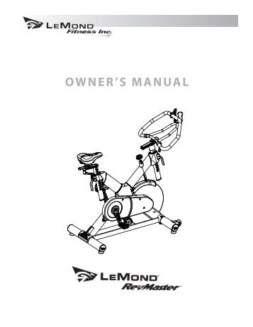 OWNER'S MANUAL - LeMond Fitness