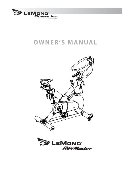 OWNER'S MANUAL - LeMond Fitness