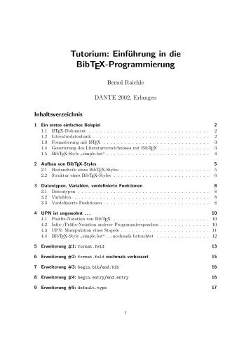 Tutorium: Einführung in die BibTEX-Programmierung