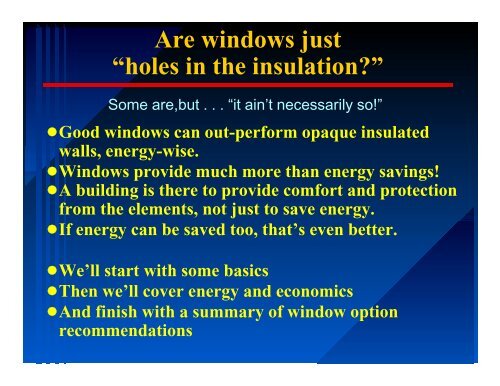 Selecting Windows - Florida Solar Energy Center