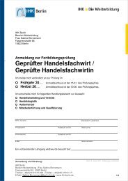 Anmeldung Handelsfachwirt - FORUM Berufsbildung